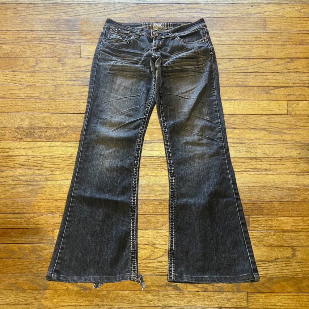 Hydraulic Metro Boot Jeans Womens 13/14 Dark Wash Y2K Thick Stitch Bootcut